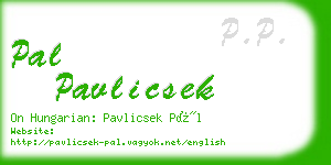 pal pavlicsek business card